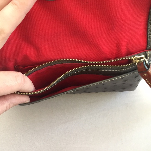 Dooney & Bourke Ostrich Gray Wristlet Clutch - Picture 5 of 5